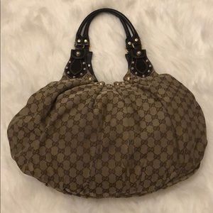 Authentic Large Canvas Guccissima Hobo Handbag